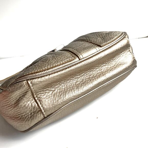 Michael Kors Metallic Gold Shoulder Bag | Y2K Convertible Crossbody Satchel EUC - Picture 15 of 16